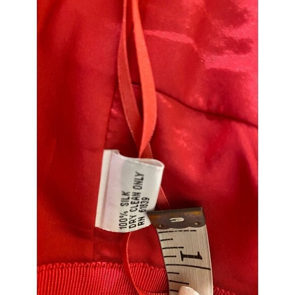 Teri Jon By Ricki Freeman Women's Red Silk Cocktail Dress - 8 - Picture 15 of 16